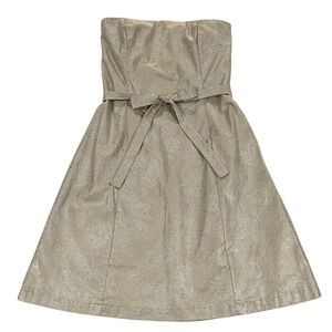 Love-Life by Felice Pappas Vintage Metallic Print A-Line Dress Size 4 W498